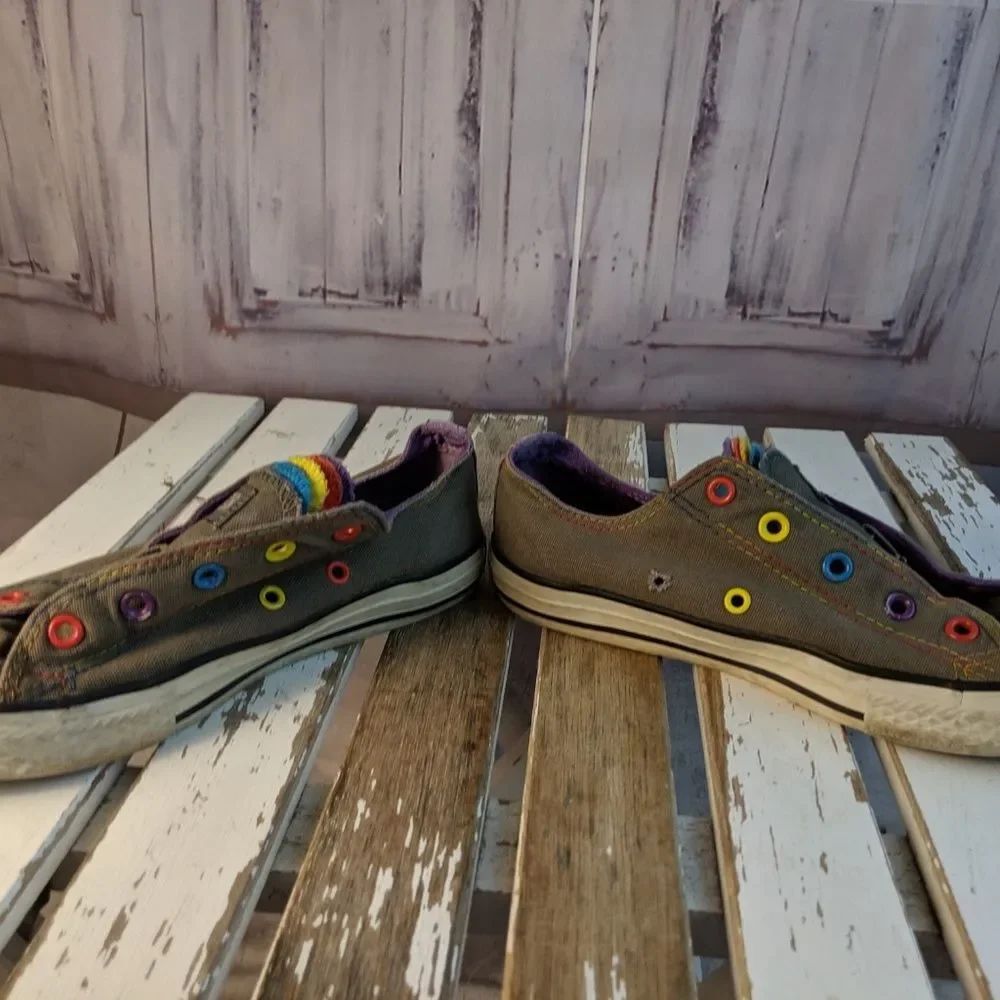 converse hitops kids youth shoes rainbow girls ska - Picture 2 of 8